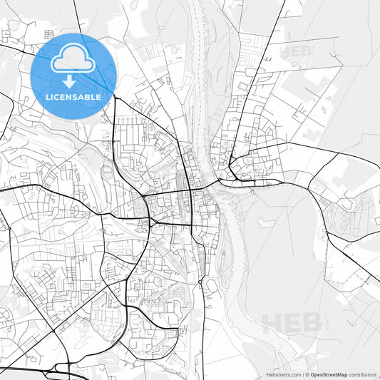 Vector PDF map of Frankfurt (Oder), Germany