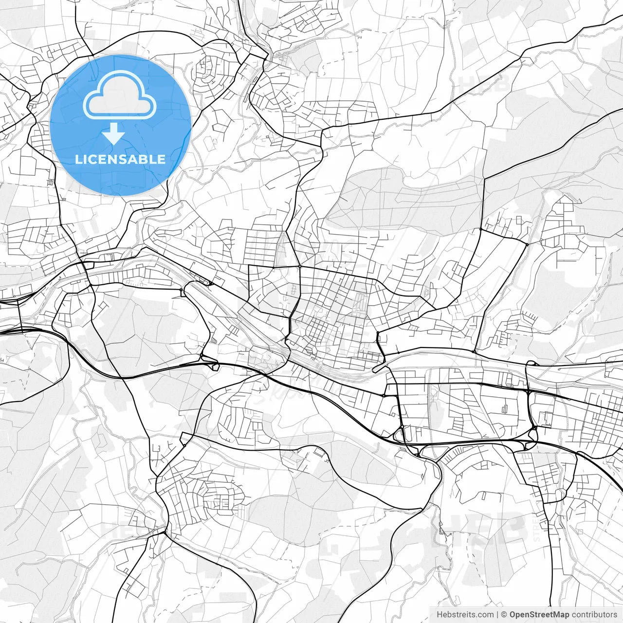 Vector PDF map of Goppingen, Germany