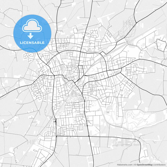Vector PDF map of Ahlen, Germany