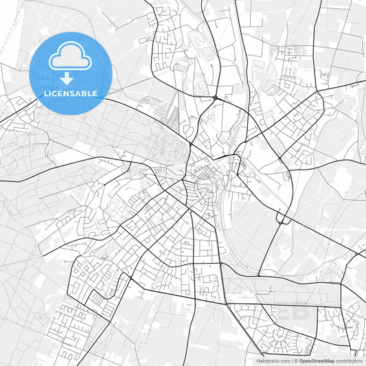 Vector PDF map of Kleve, Germany