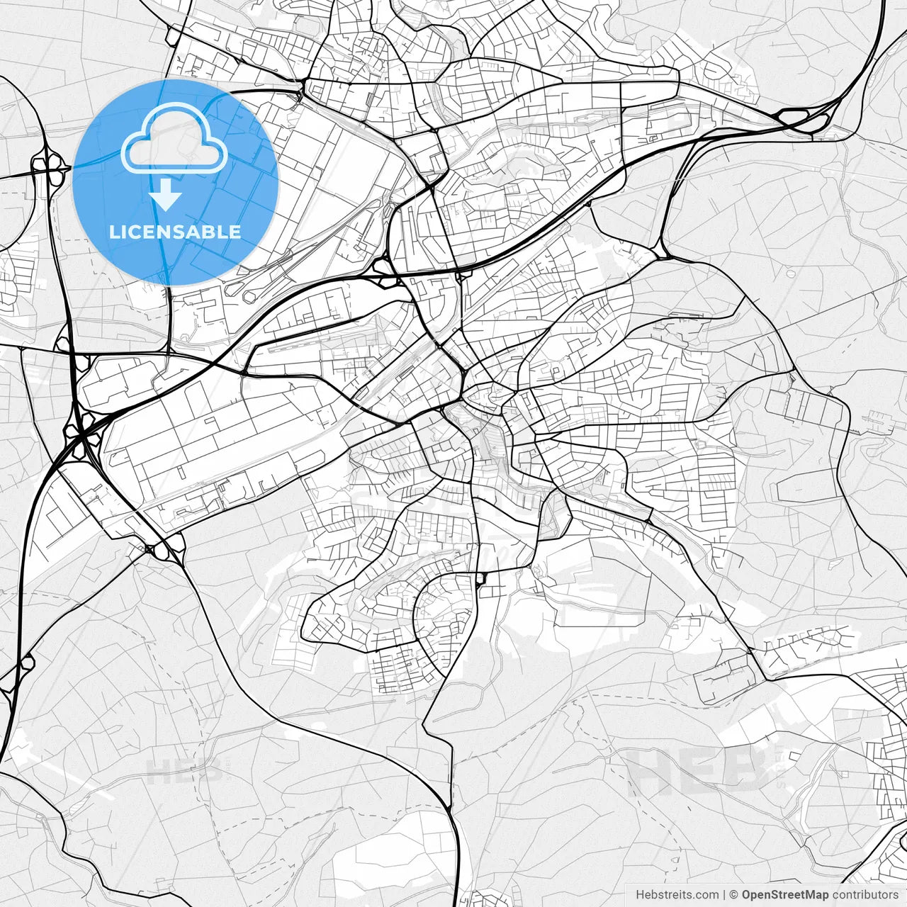 Vector PDF map of Boblingen, Germany
