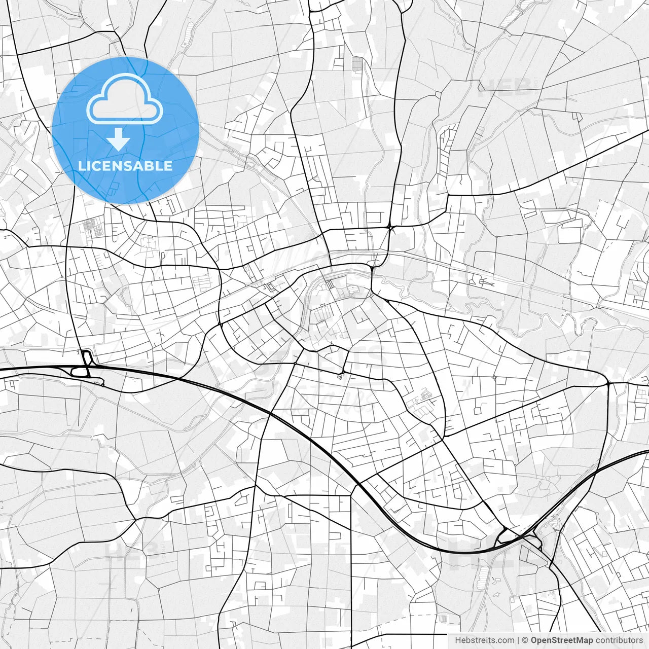 Vector PDF map of Bunde, Germany