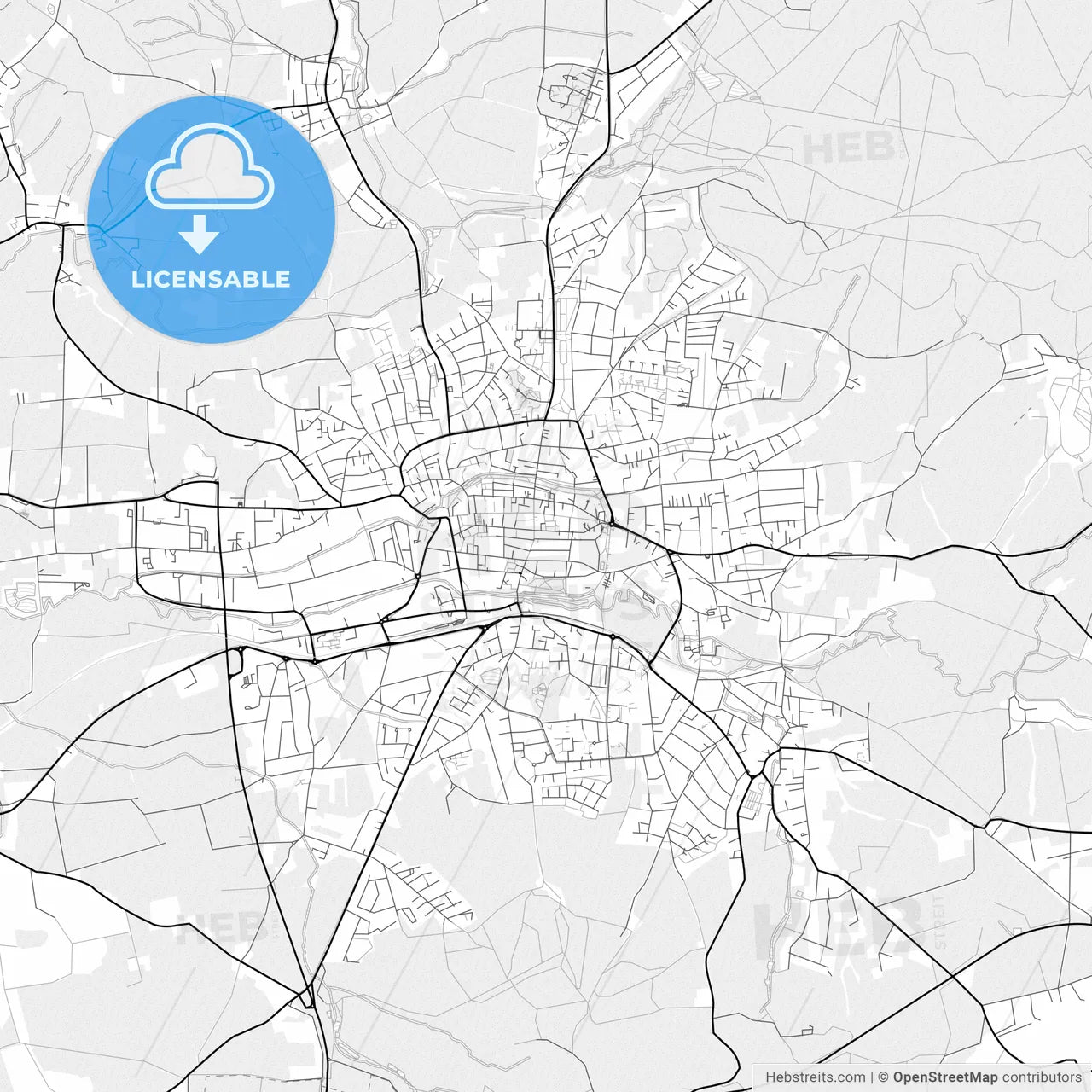 Vector PDF map of Lemgo, Germany