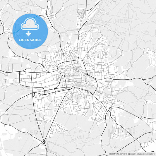 Vector PDF map of Lemgo, Germany