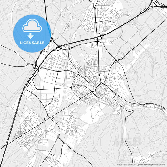 Vector PDF map of Ettlingen, Germany