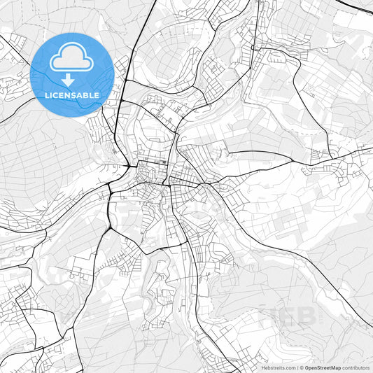 Vector PDF map of Nurtingen, Germany