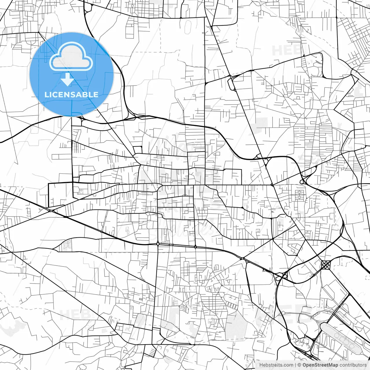 Vector PDF map of Giugliano in Campania, Italy
