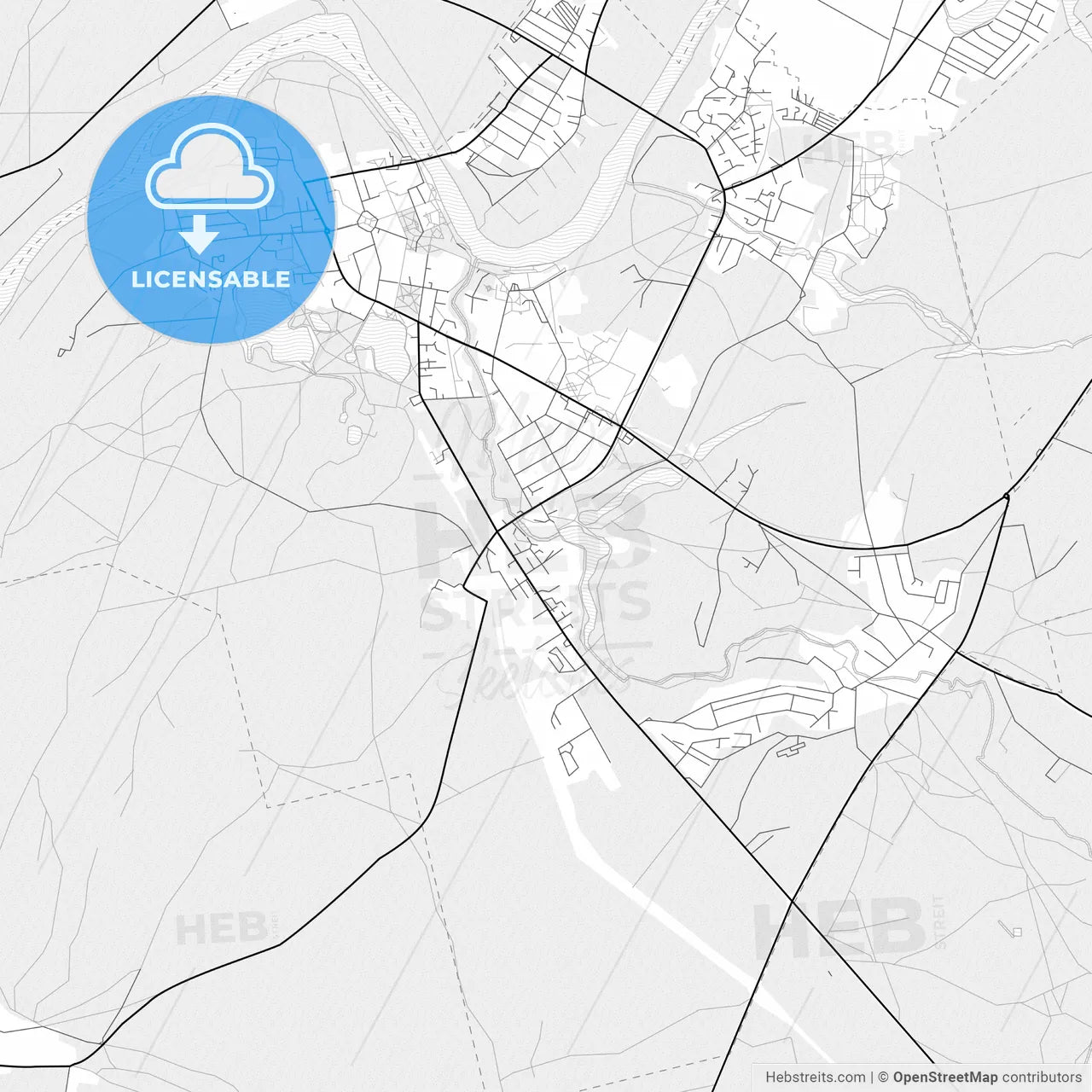 Vector PDF map of Druskininkai, Lithuania