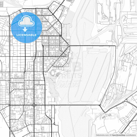 Vector PDF map of Magnitogorsk, Russia