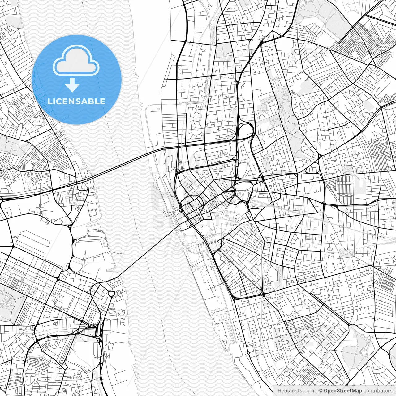 Vector PDF map of Liverpool, England