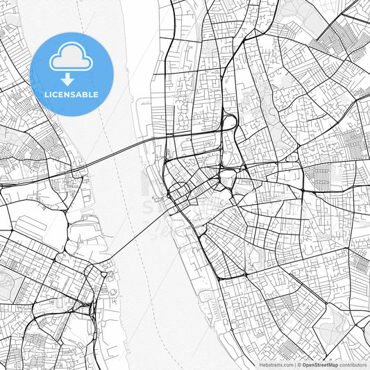 Vector PDF map of Liverpool, England