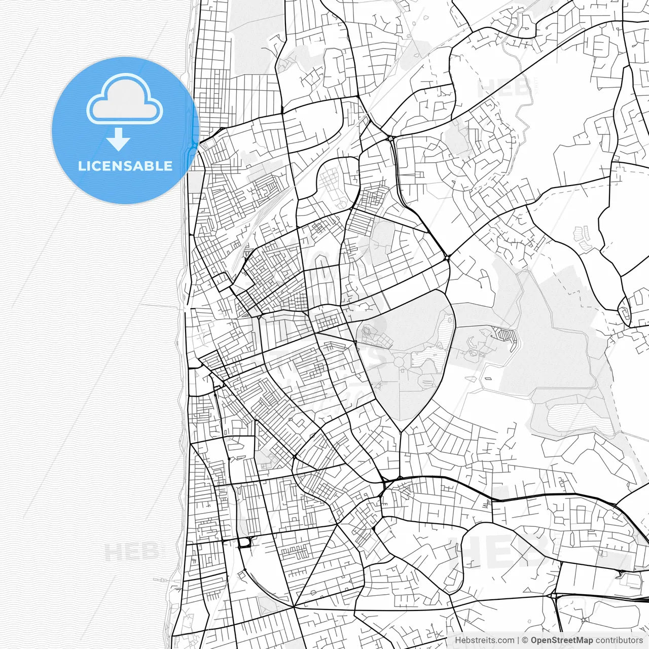 Vector PDF map of Blackpool, England