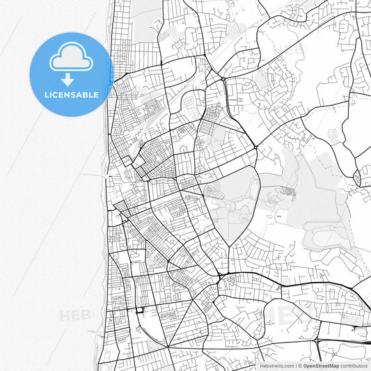 Vector PDF map of Blackpool, England