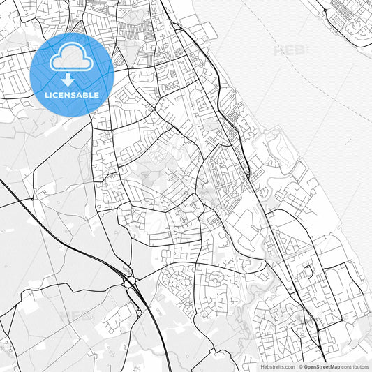 Vector PDF map of Bebington, England