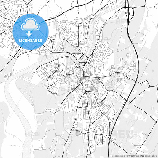 Vector PDF map of Lancaster, England