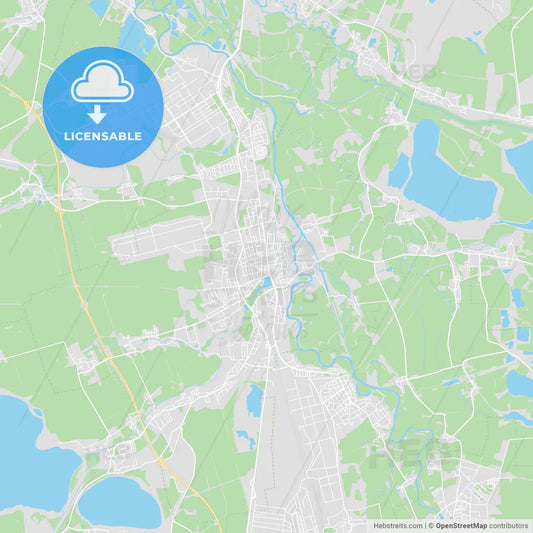 Merseburg, Germany printable street map