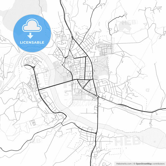 Vector PDF map of Kardzhali, Bulgaria