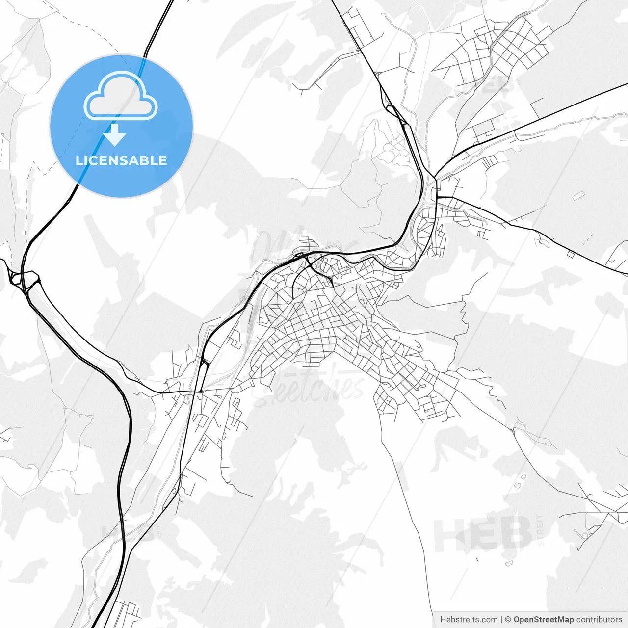Vector PDF map of Dupnitsa, Bulgaria