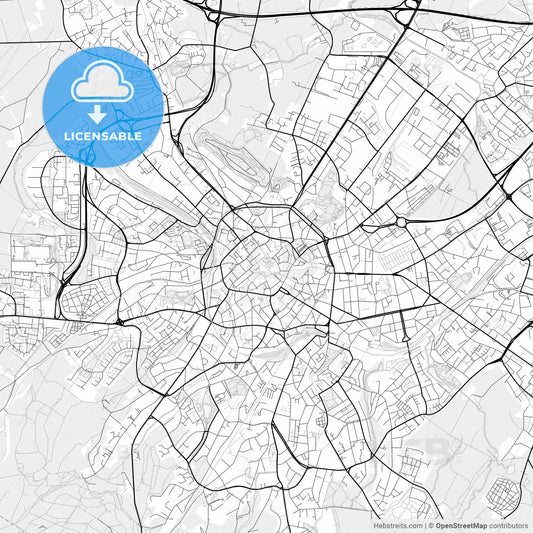 Vector PDF map of Aachen, Germany