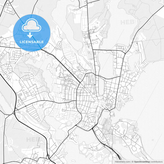 Vector PDF map of Schwerin, Germany
