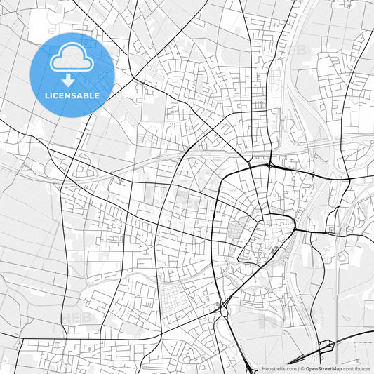 Vector PDF map of Minden, Germany
