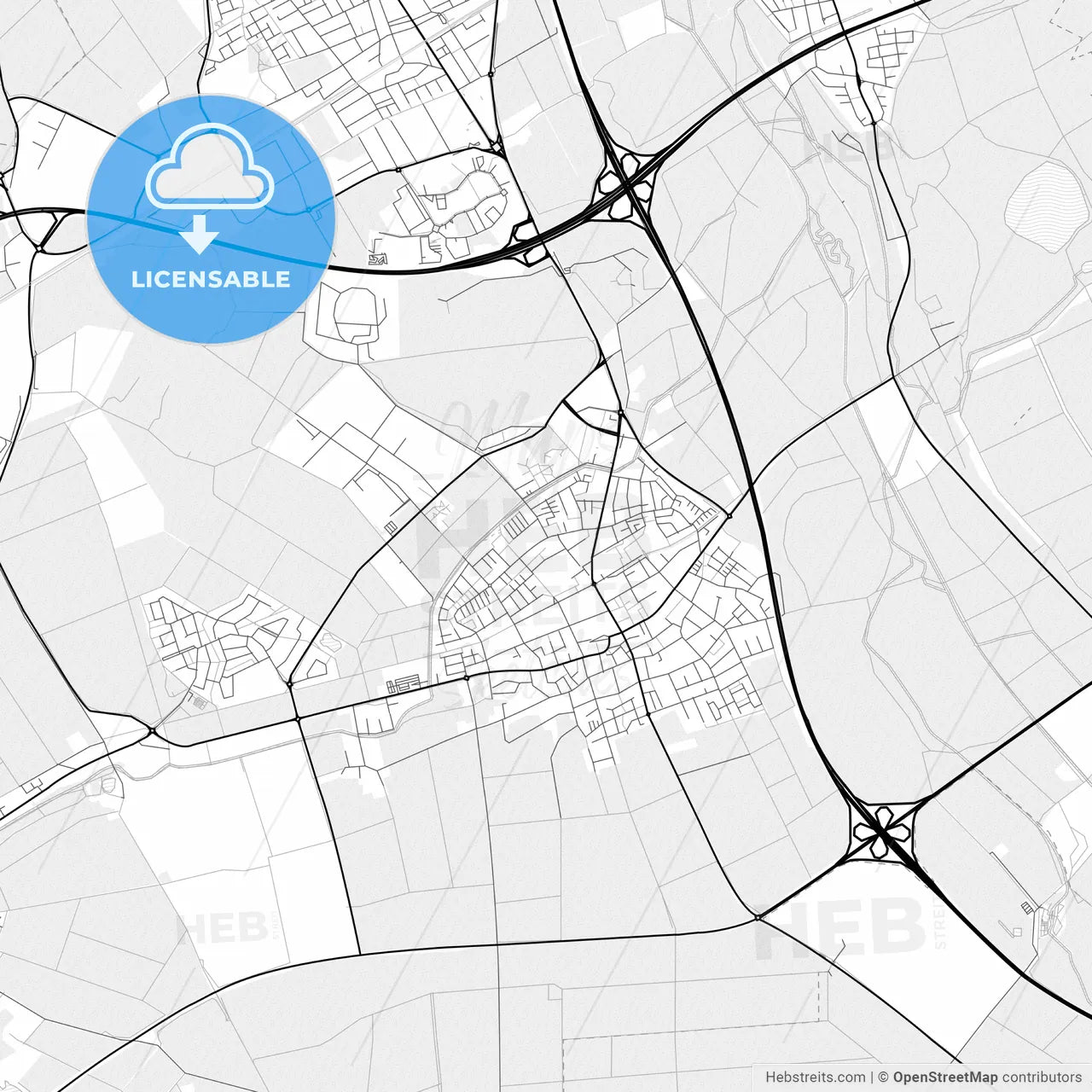 Vector PDF map of Kerpen, Germany
