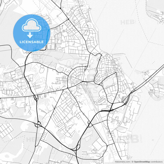 Vector PDF map of Stralsund, Germany
