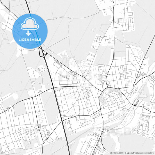 Vector PDF map of Bernau bei Berlin, Germany