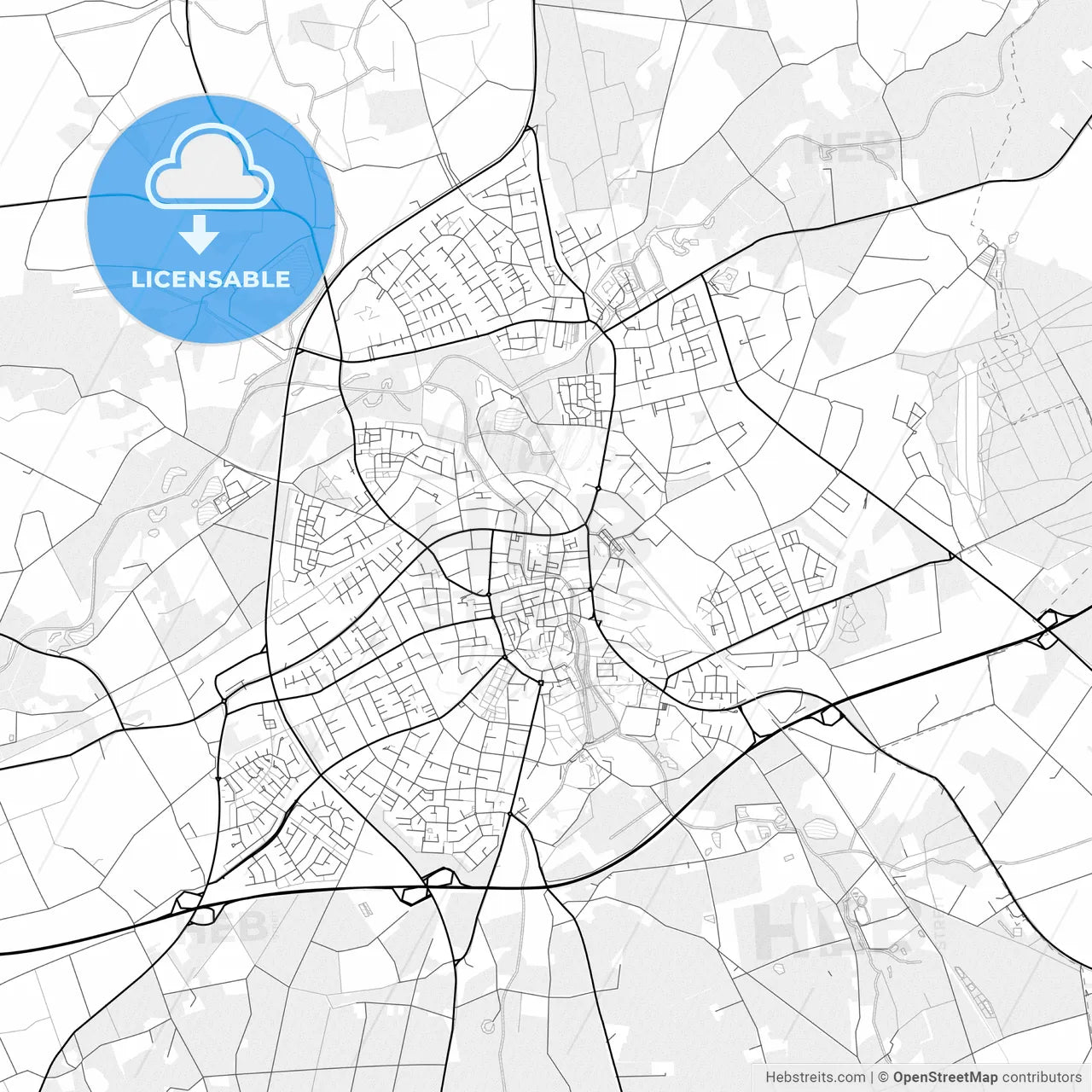 Vector PDF map of Borken, Germany