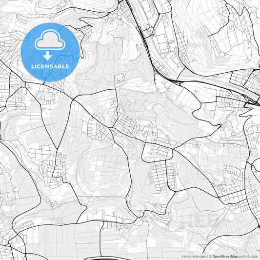 Vector PDF map of Ostfildern, Germany