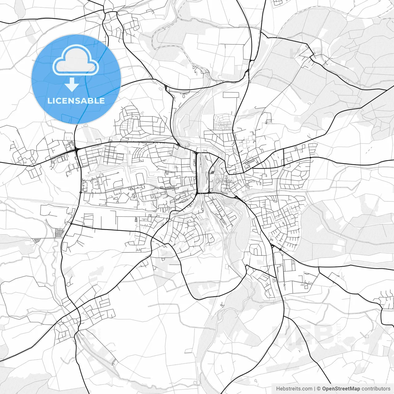 Vector PDF map of Crailsheim, Germany