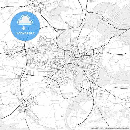 Vector PDF map of Crailsheim, Germany