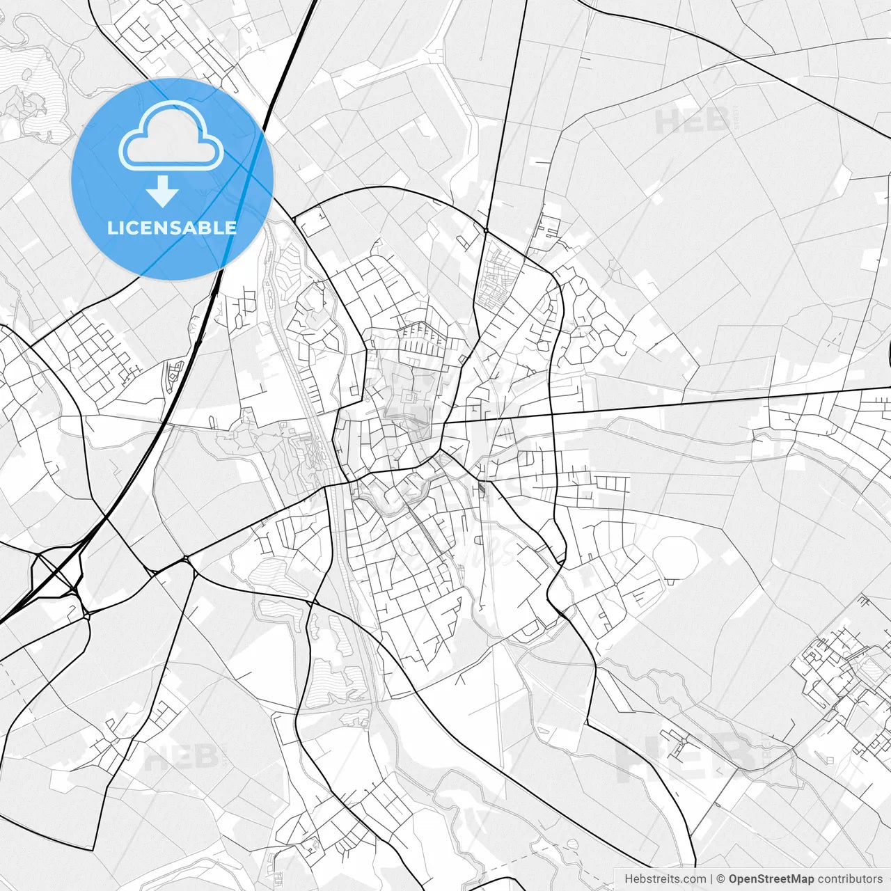 Vector PDF map of Julich, Germany
