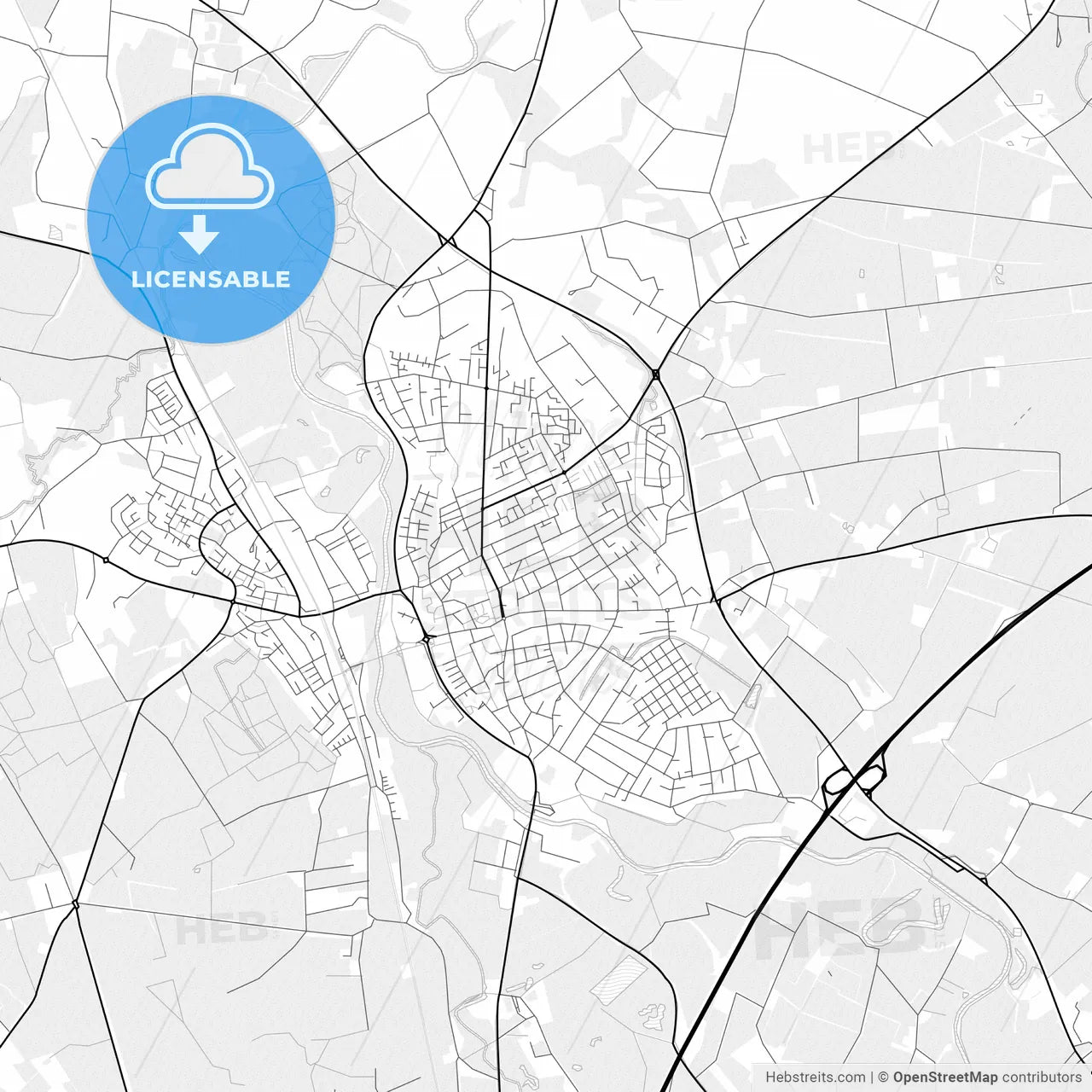 Vector PDF map of Greven, Germany