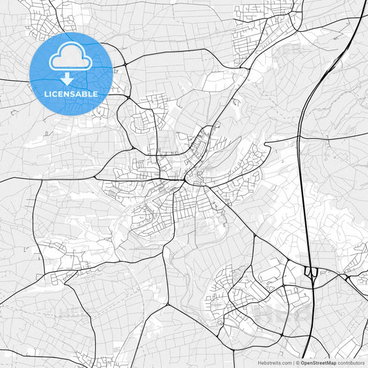 Vector PDF map of Herrenberg, Germany