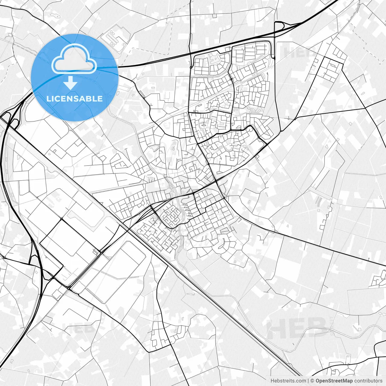 Vector PDF map of Meierijstad, Netherlands