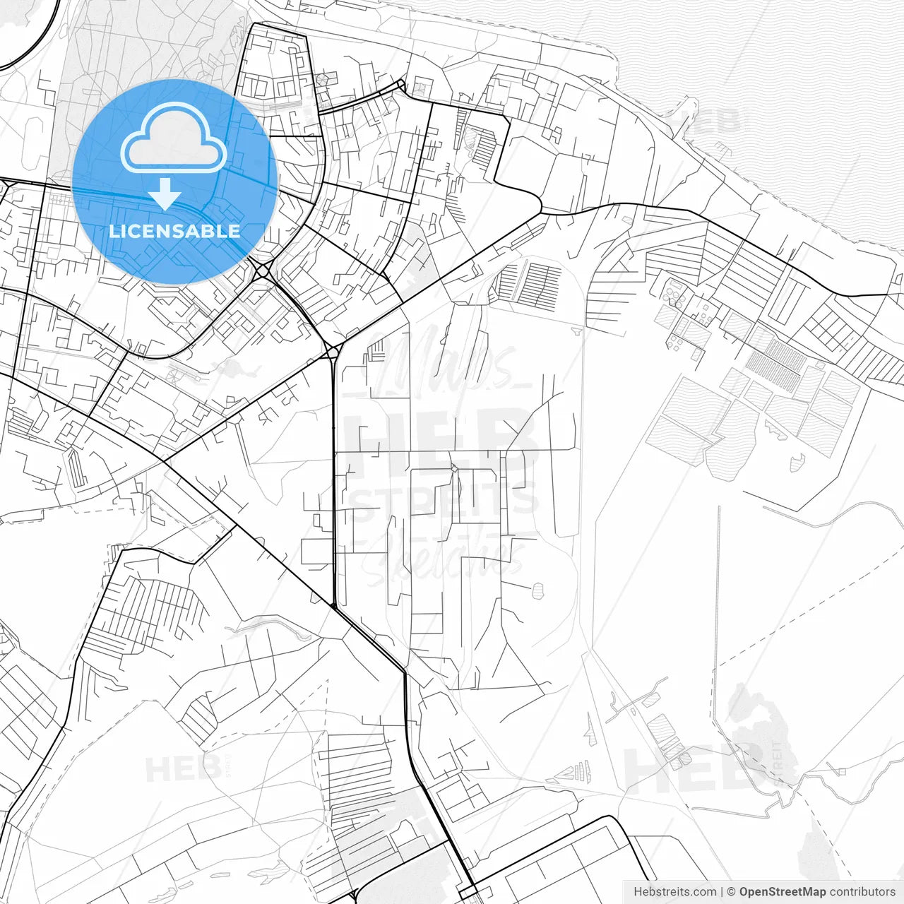 Vector PDF map of Novocheboksarsk, Russia