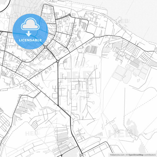 Vector PDF map of Novocheboksarsk, Russia
