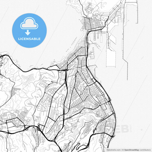 Vector PDF map of Las Palmas de Gran Canaria, Spain
