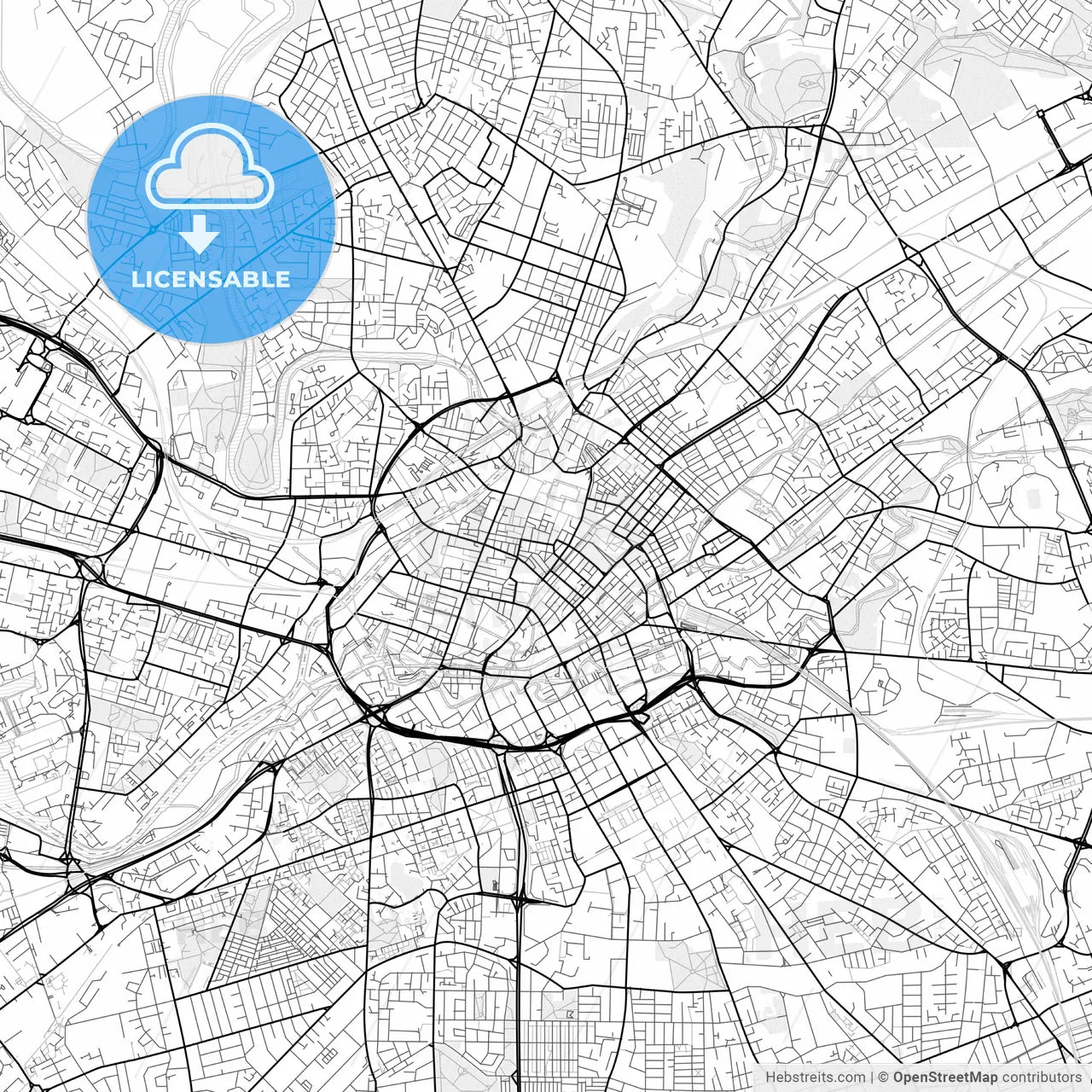 Vector PDF map of Manchester, England