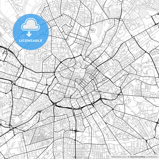 Vector PDF map of Manchester, England