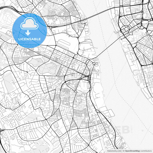 Vector PDF map of Birkenhead, England