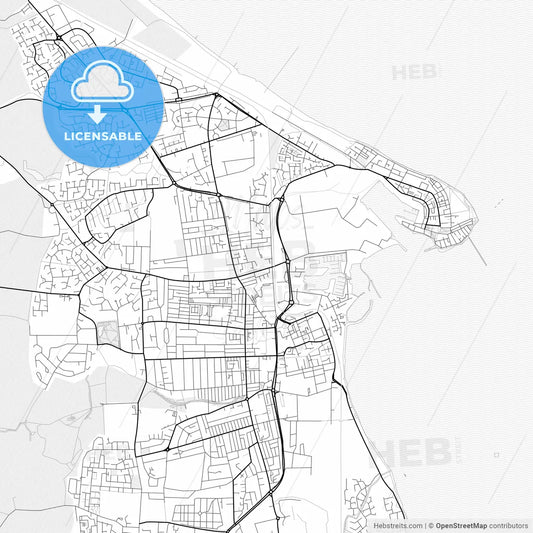 Vector PDF map of Hartlepool, England