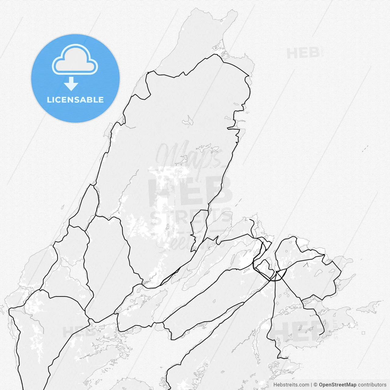 Vector PDF map of Cape Breton, Canada
