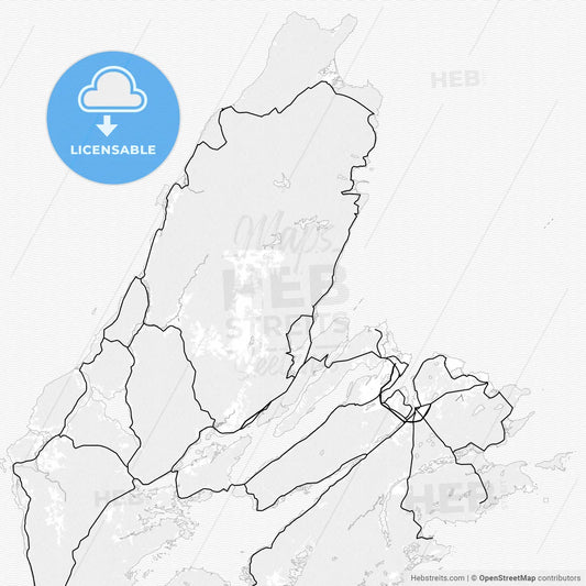 Vector PDF map of Cape Breton, Canada