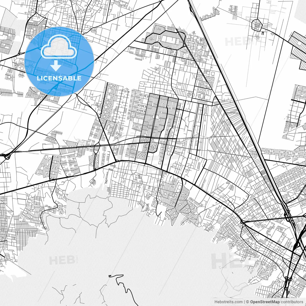 Vector PDF map of Coacalco de Berriozábal, Mexico