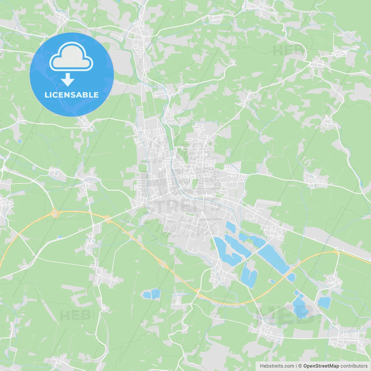 Nordhausen, Germany printable street map