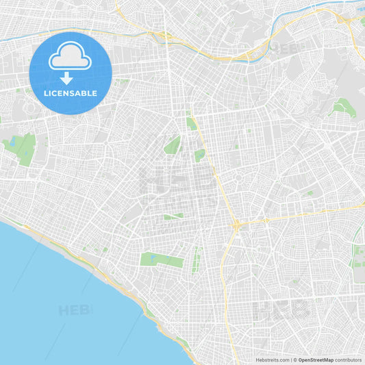Printable map of Lima, Peru