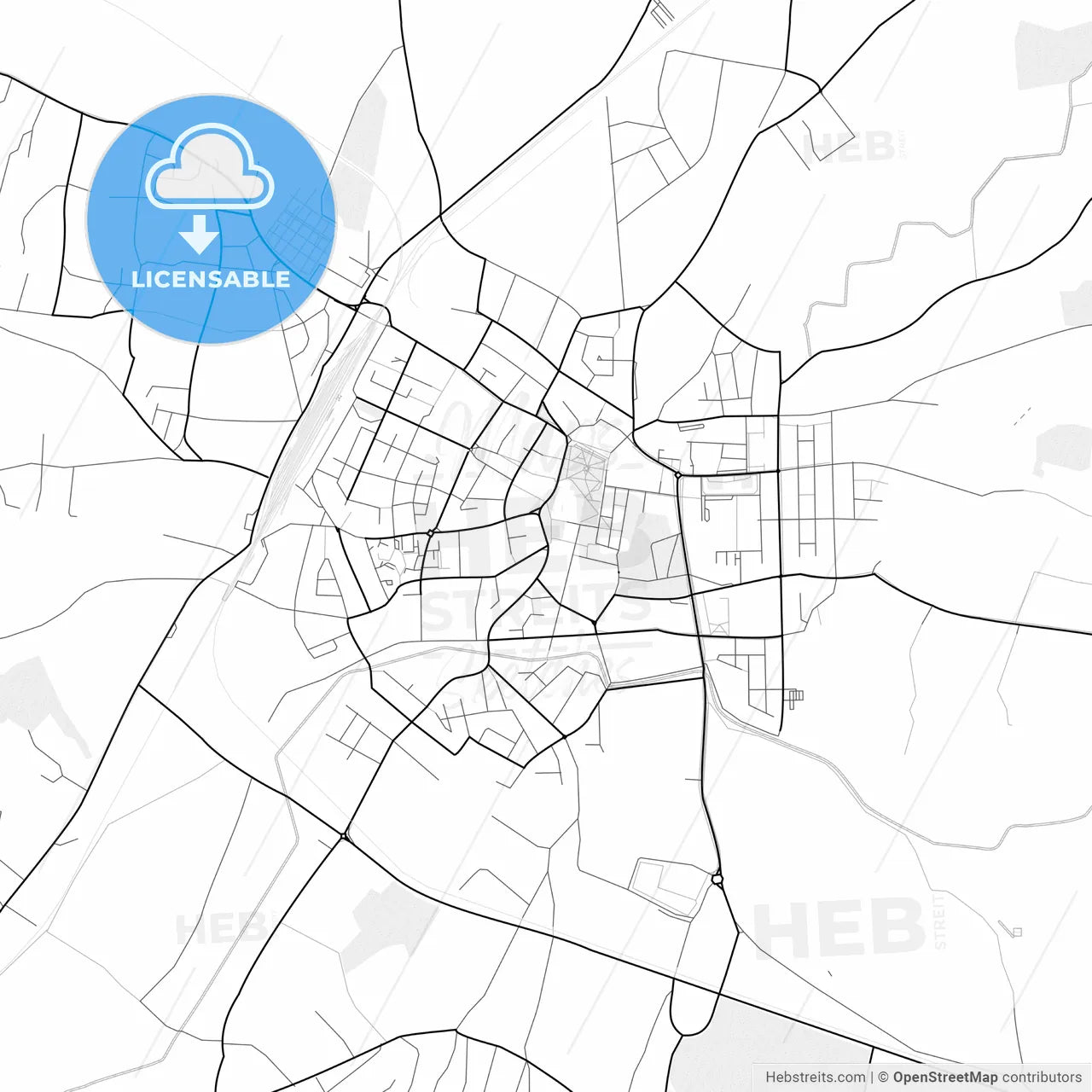 Vector PDF map of Koprivnica, Croatia