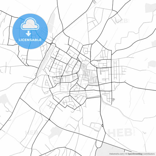 Vector PDF map of Koprivnica, Croatia